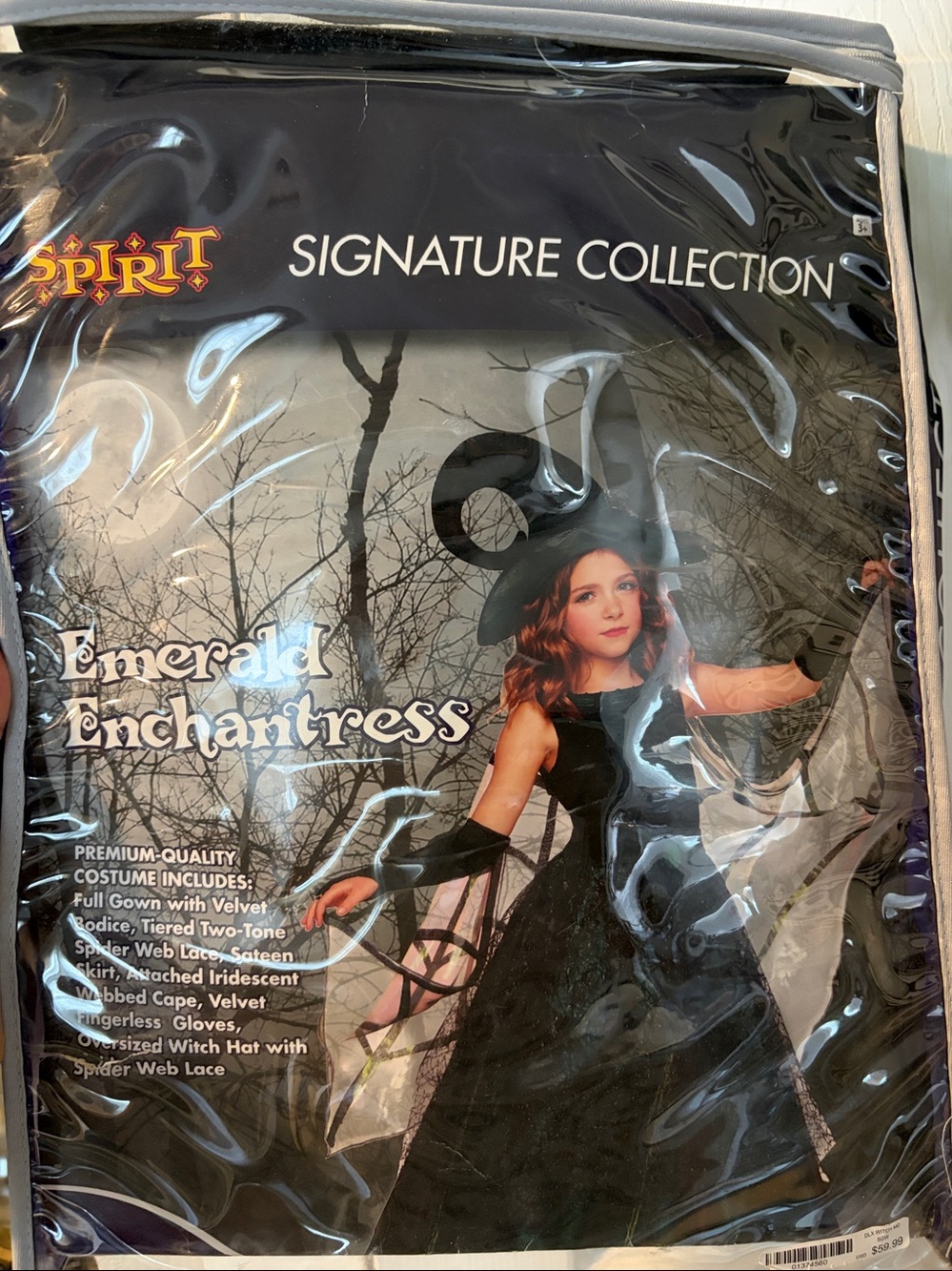 Spirit Emerald Enchantress Witch Cape Complete Outfit Child Costume Size M 8-10